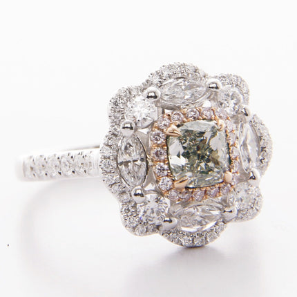 LEO SHINE Green Diamond Ring 18K